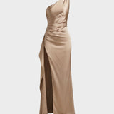 Damen One-Shoulder Kleid | Schlitz