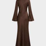 Damen Langarm Maxikleid | Elegant