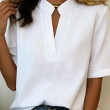 Margaux | Chic Blouse V-kauluksella ja Kultaisella Yksityiskohdalla