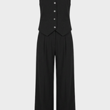 Damen Hosenanzug Set | Weste & Weite Hose