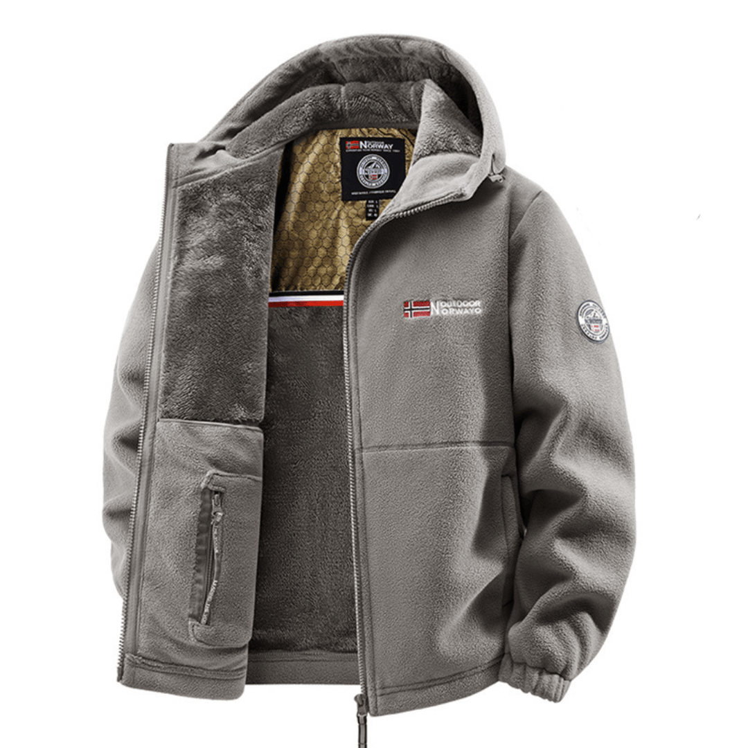 ERISTETTY FLEECE BOMBER-TAKKI MIEHILLE