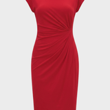 Damen Gerafftes Midikleid | Flügelärmel