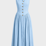 Damen Kragen Sommerkleid | Ärmellos