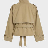 Damen Kurze Trenchjacke | Doppelknöpfe & Taillenband