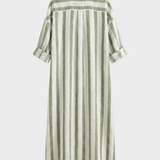 Damen Streifen Hemdkleid | Maxi