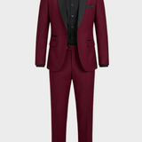 2-teiliger Smoking Herrenanzug Slim Fit – Satin-Schalkragen