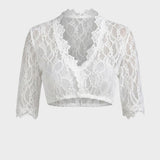 Damen Dirndlbluse | Spitzenoptik & 3/4-Ärmel