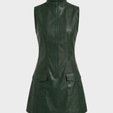 Damen Ärmelloses Zip-Kleid | Taschendetails
