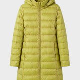 Damen Lange Steppjacke | Kapuze & Verlängerte Silhouette