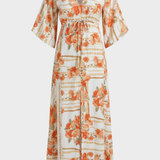 Damen Boho Maxikleid | Kimonoärmel