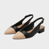 Damen Spitze Slingback-Pumps | Zweifarbige Vorderpartie