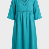 Damen Natur Sommerkleid | Midi