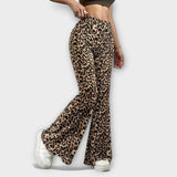 Leopardikuvioiset bootcut-housut