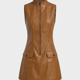 Damen Ärmelloses Zip-Kleid | Taschendetails
