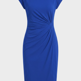Damen Gerafftes Midikleid | Flügelärmel