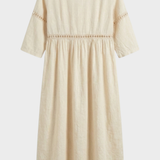 Damen Natur Sommerkleid | Midi