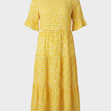 Damen Florales Midikleid | Puffärmel