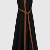 Damen Maxikleid Kontrast | Ärmellos