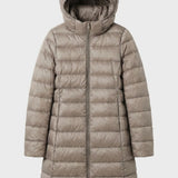 Damen Lange Steppjacke | Kapuze & Verlängerte Silhouette