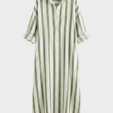 Damen Streifen Hemdkleid | Maxi