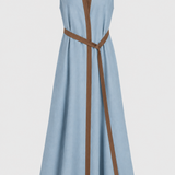 Damen Maxikleid Kontrast | Ärmellos