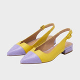 Damen Spitze Slingback-Pumps | Zweifarbige Vorderpartie