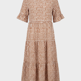 Damen Florales Midikleid | Puffärmel