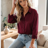Damen Satin Bluse | Klassisch