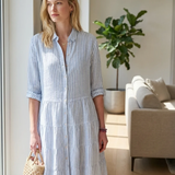 Damen Sommerkleid Midi | Knopfleiste