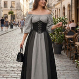 Damen Dirndlkleid | Frontschnürung & Ausgestellter Rock