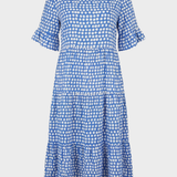 Damen Florales Midikleid | Puffärmel