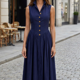 Damen Kragen Sommerkleid | Ärmellos