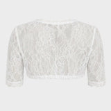 Damen Dirndlbluse mit Blumenmuster | Tiefer Ausschnitt