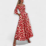 Bella - Olkaimeton mekko ja merelliset kukkakuviot