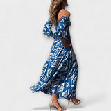 Bella - Olkaimeton mekko ja merelliset kukkakuviot