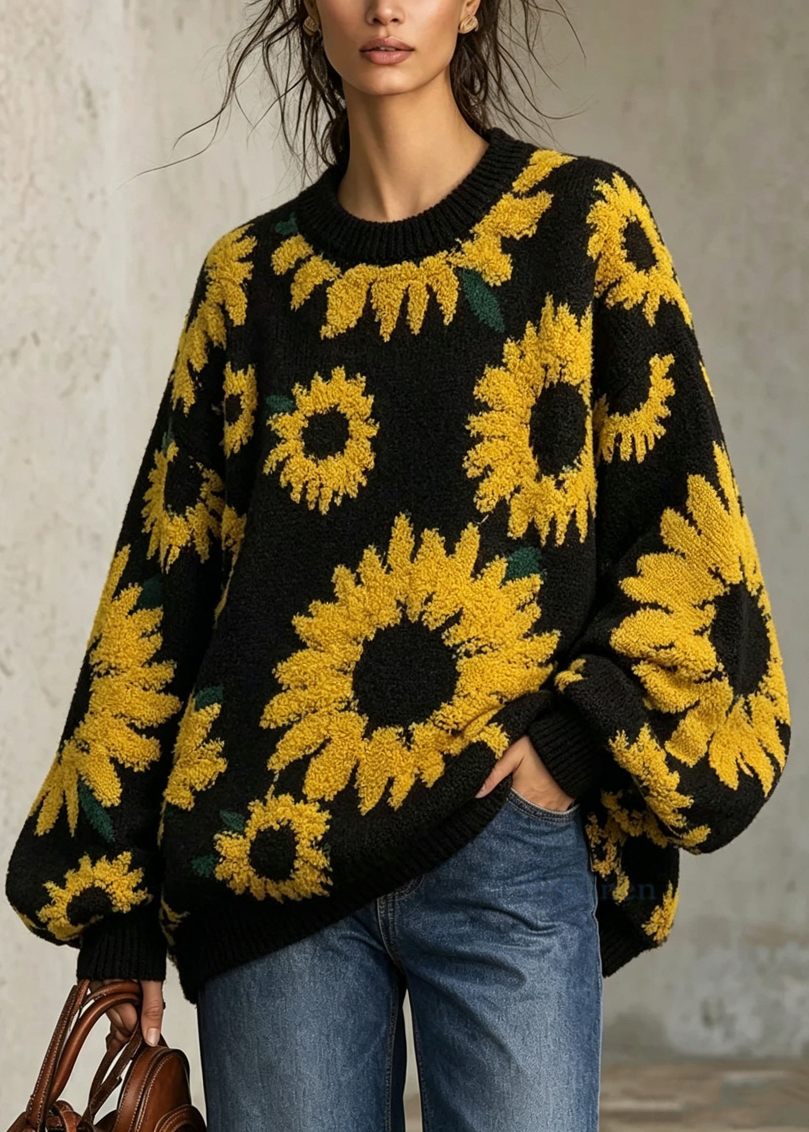Jaana – paksu jacquard-neulepaita