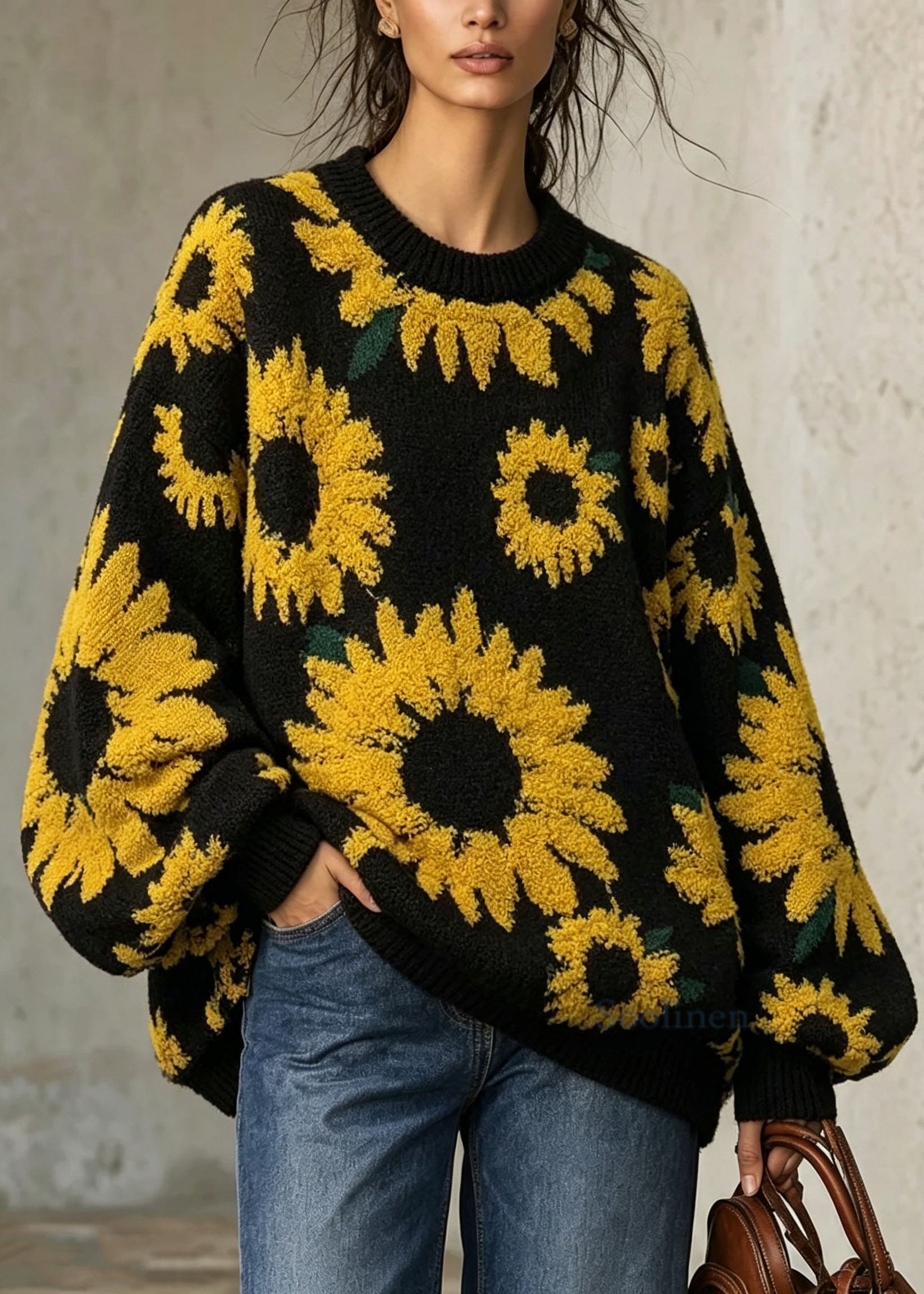 Jaana – paksu jacquard-neulepaita