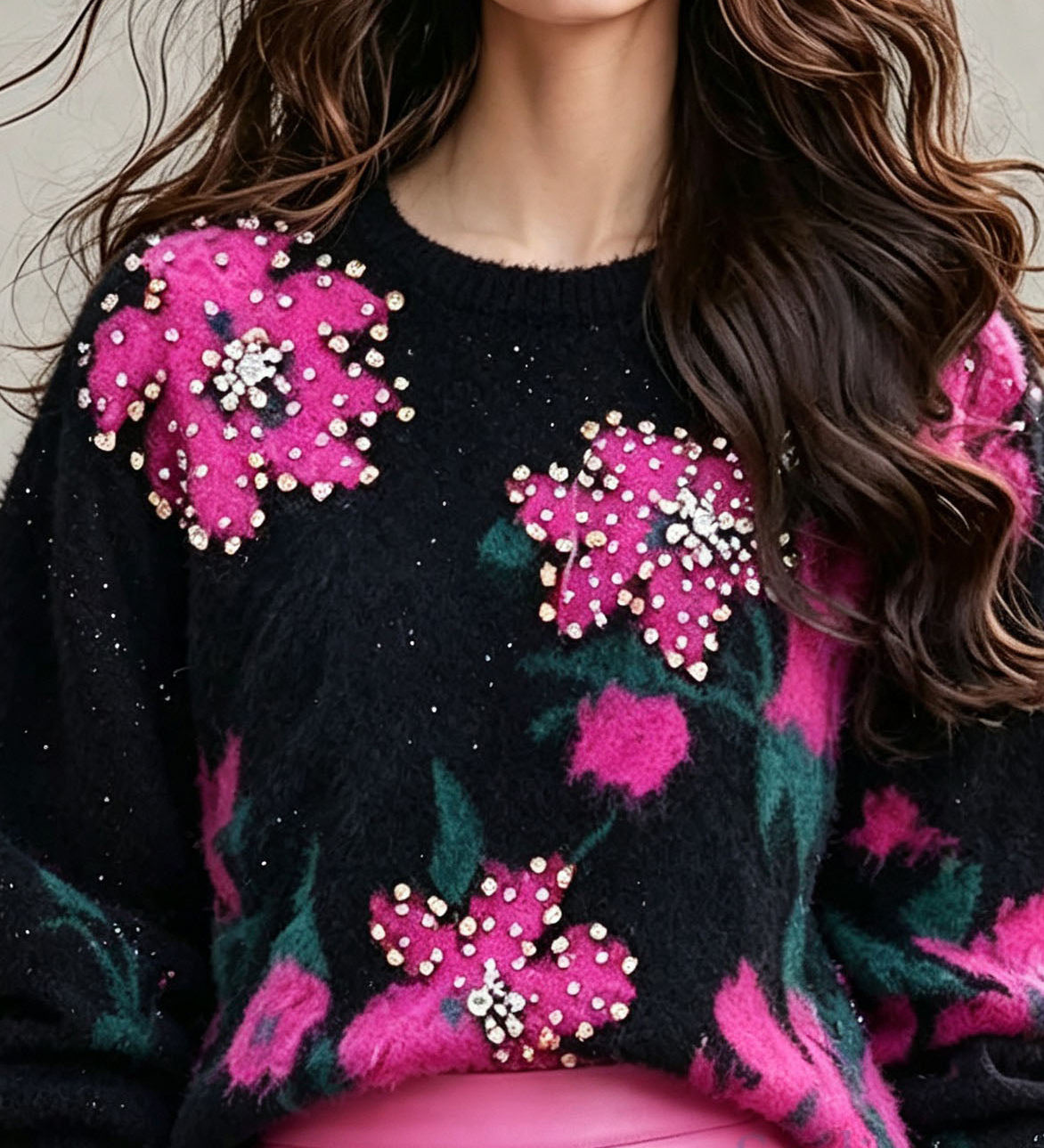 Armi – jacquard-neulepaita paljeteilla