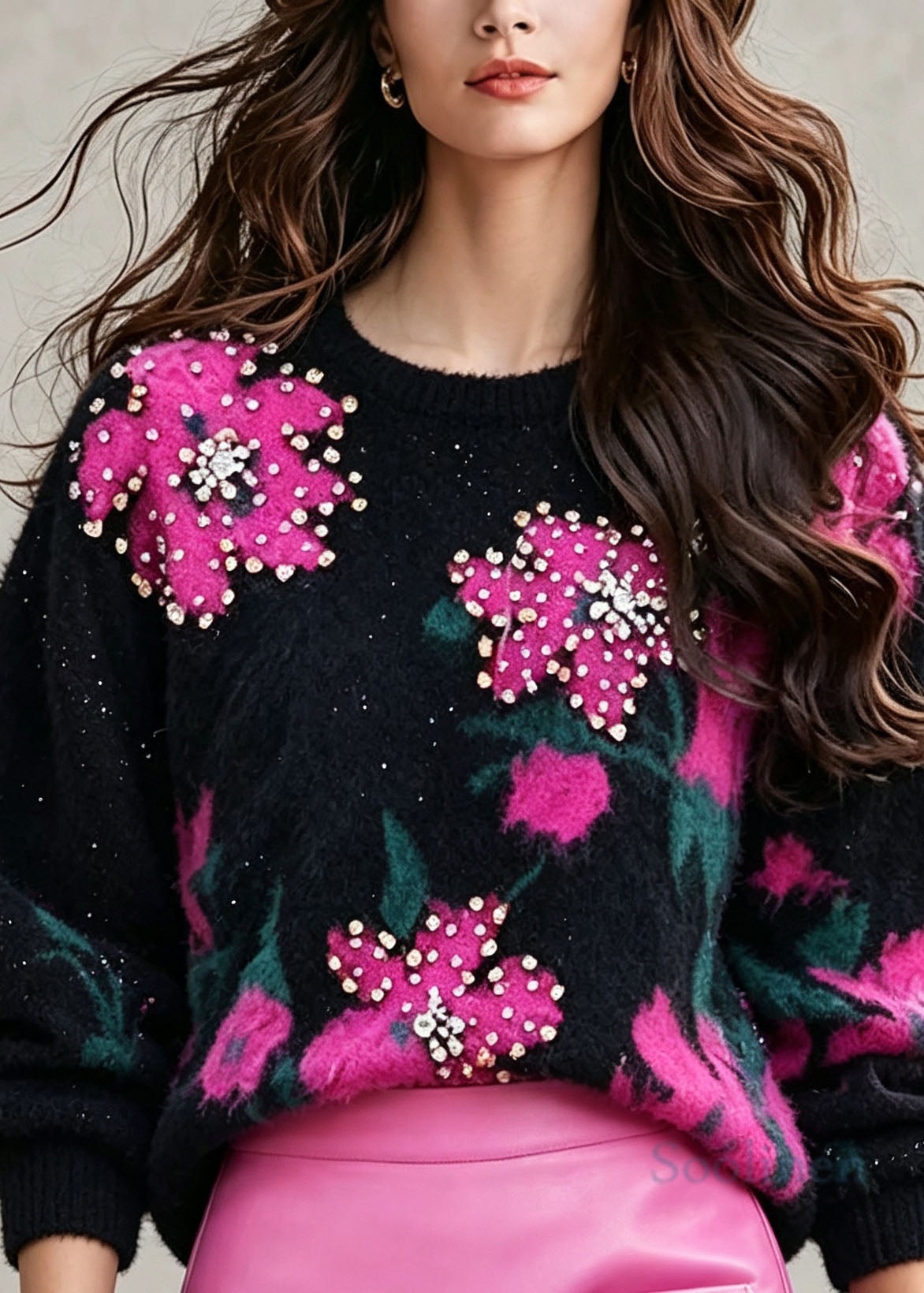 Armi – jacquard-neulepaita paljeteilla