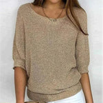 Hilja – pehmeä neulepaita kolmineljäsosahihoilla