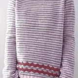 Boho Harmaa Raidallinen O-Mallinen Mukava Neulepusero Syksy