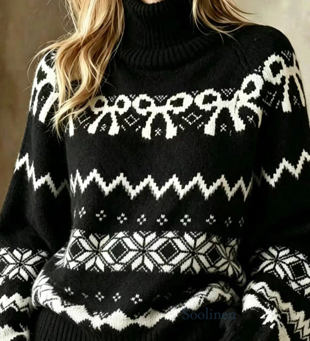 Orvokki – jacquard-pooloneule ja shortsit