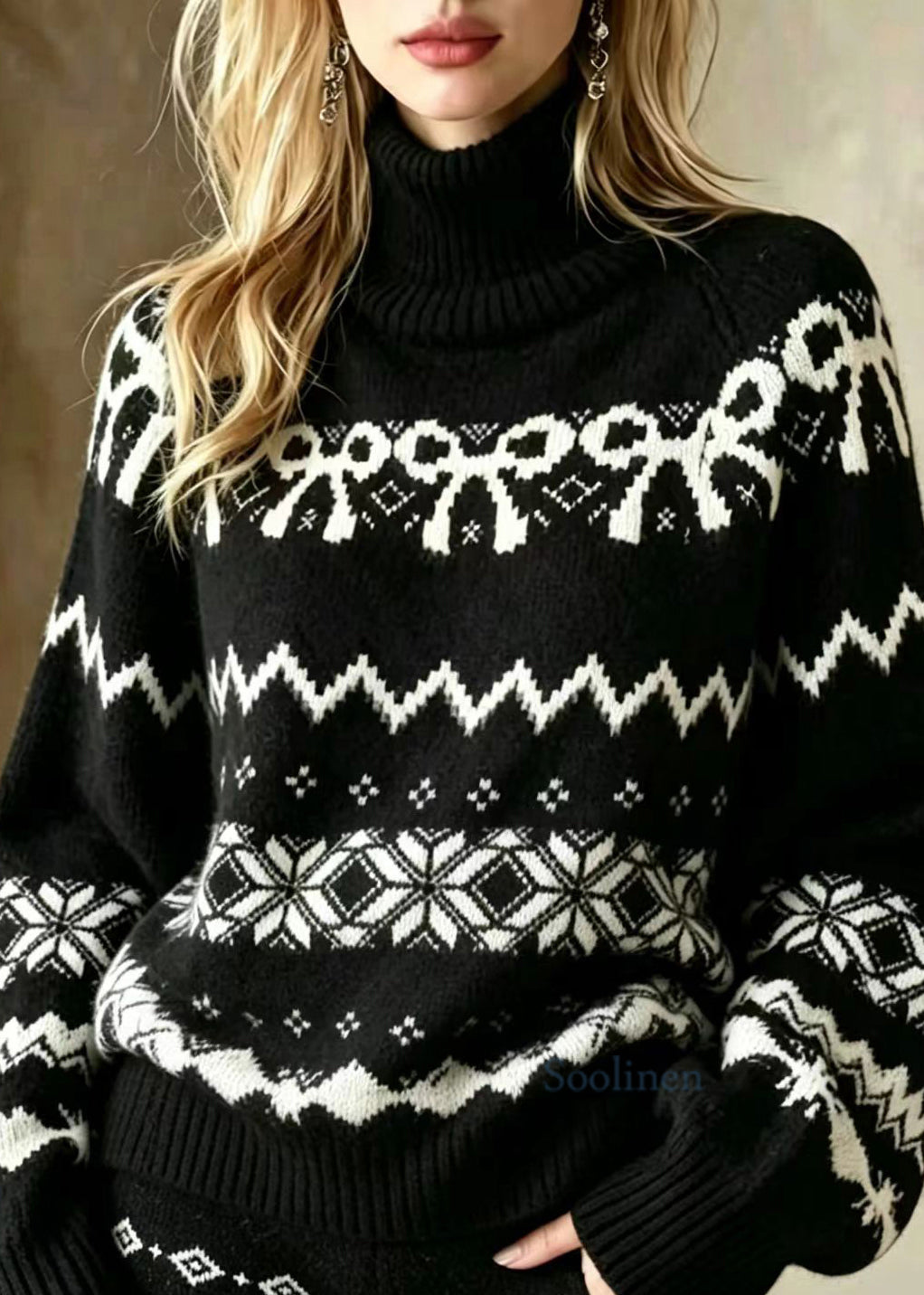 Orvokki – jacquard-pooloneule ja shortsit