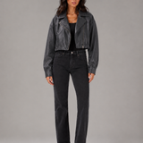 Veera – cropped-mallinen tekonahkainen biker-takki