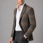 Miesten tweed-bleiseri – ruudullinen smart casual -takki