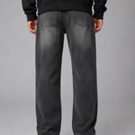 Miesten suorat farkut rennolla leikkauksella – vintage-pesty denim