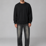 Miesten suorat farkut rennolla leikkauksella – vintage-pesty denim