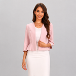 Kaulukseton peplum-jakku 3/4-hihoilla
