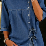 Denim-pusero naisille, rento malli, vintage-tyyli