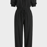 Damen Schulterfreier Overall | Weites Bein